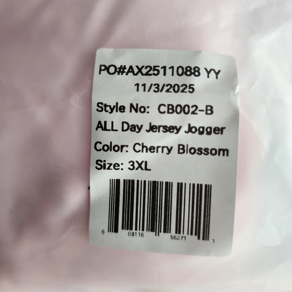 Comfrt AllDayJersey Jogger Unisex 3XL Cherry Blossom Pink Lightweight Pants NEW - Picture 8 of 9
